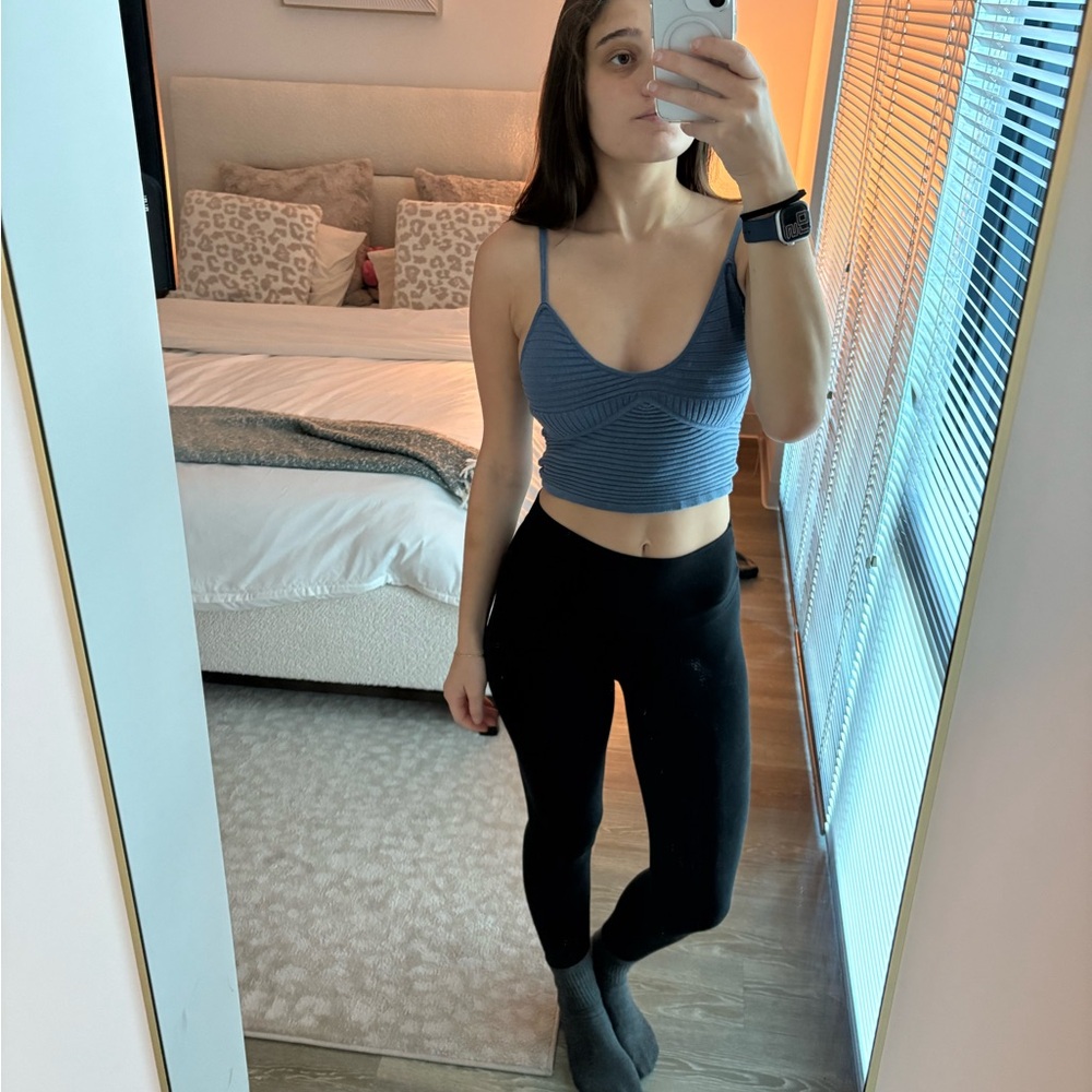 Blue Strappy Crop Top